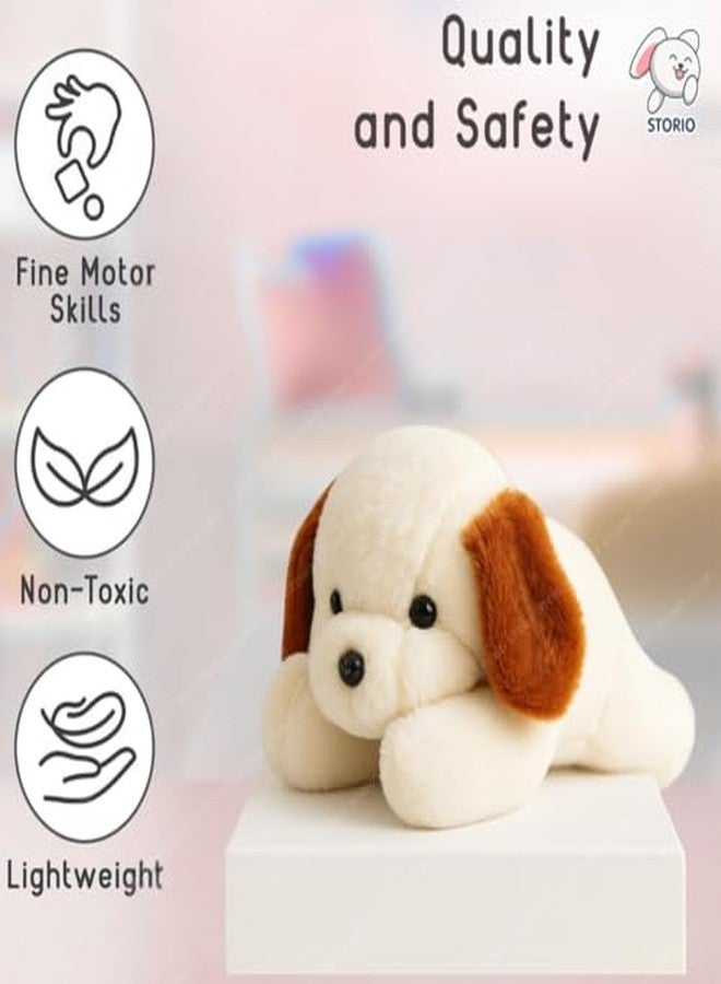 Storio Soft Plush Lying White Puppy Stuffed Animal | Kids Animal Home Decor for Boys & Girls Soft Dog Plush Toy - 25cm - Image 4